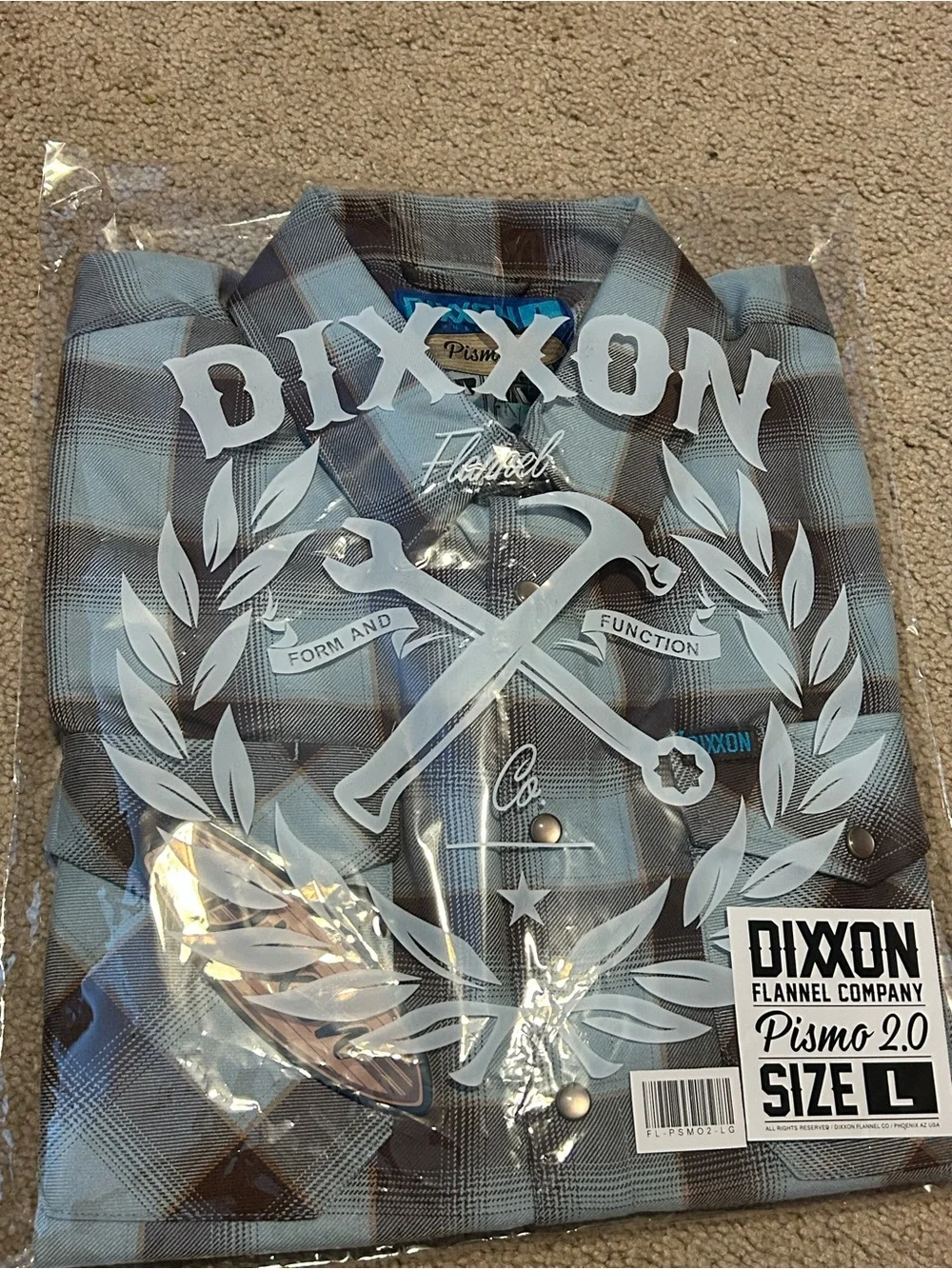 DIXXON Men's Blue and Gray Plaid Button-Down Shirt - Picture 1 of 3